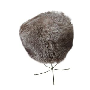 VTG raccoon fur hat tan beige girls large winter quiet luxury snow travel cap